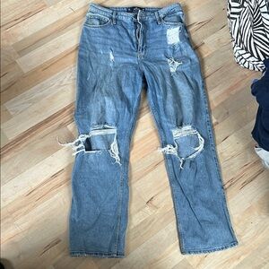 Distressed Blue Jeans
